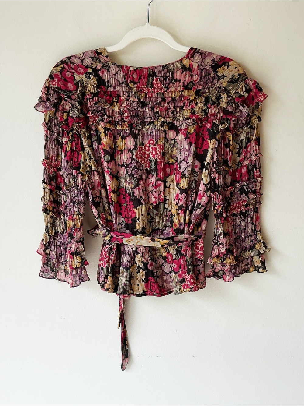 Polo Ralph Lauren Floral Wrap Peplum Blouse in Primrose Floral Size M - Picture 4 of 9